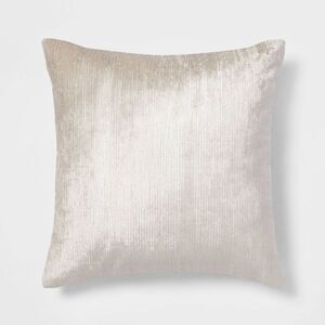Threshold - Oversized Velvet Rib Textured Square Throw Pillow  Neutral